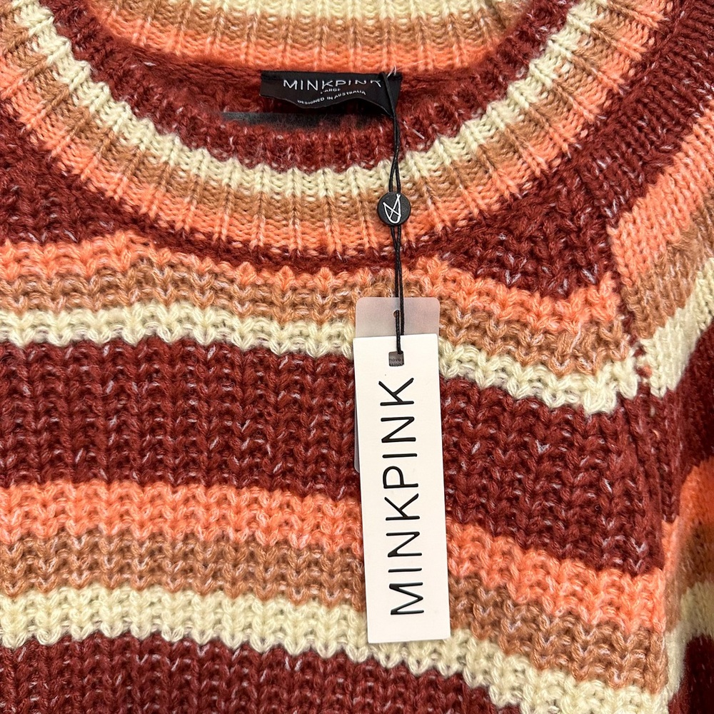 MINKPINK Red & Pink Abigail Striped Sweater - Picture 4 of 7